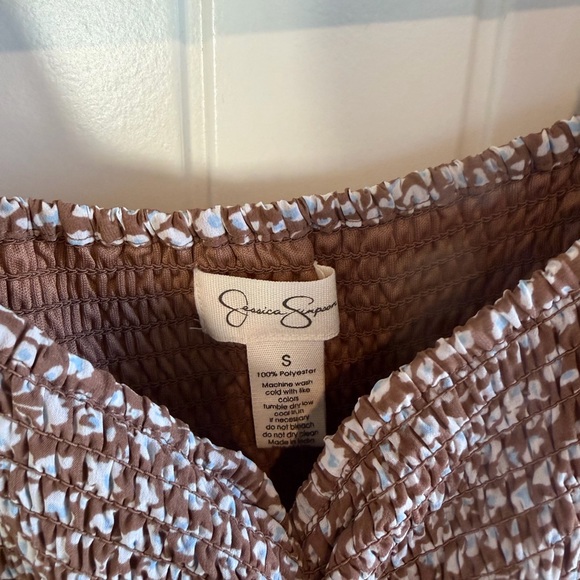 Jessica Simpson Floral Long Sleeve Dress - Brown - Picture 3 of 4